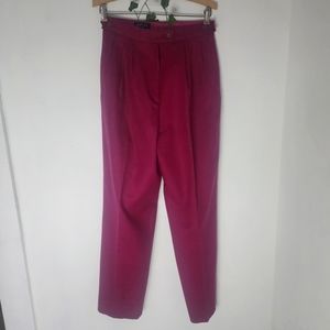 Vintage Jebb Levy Fuchsia Pink 100% Wool Trouser Pants